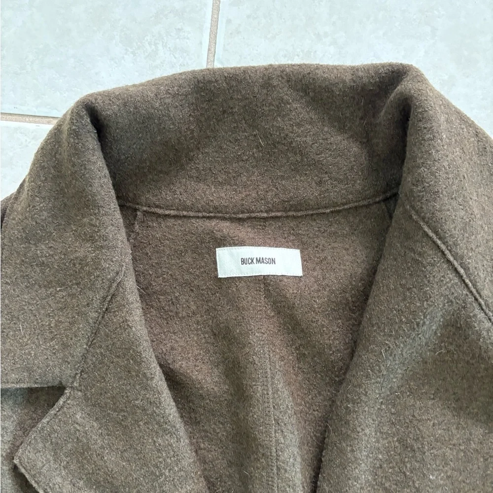Buck Mason FELTED WOOL BLANKET COAT marled river rock - Picture 3 of 4